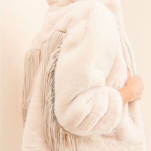 Cream Plush Teddy Jacket Oversized Cozy